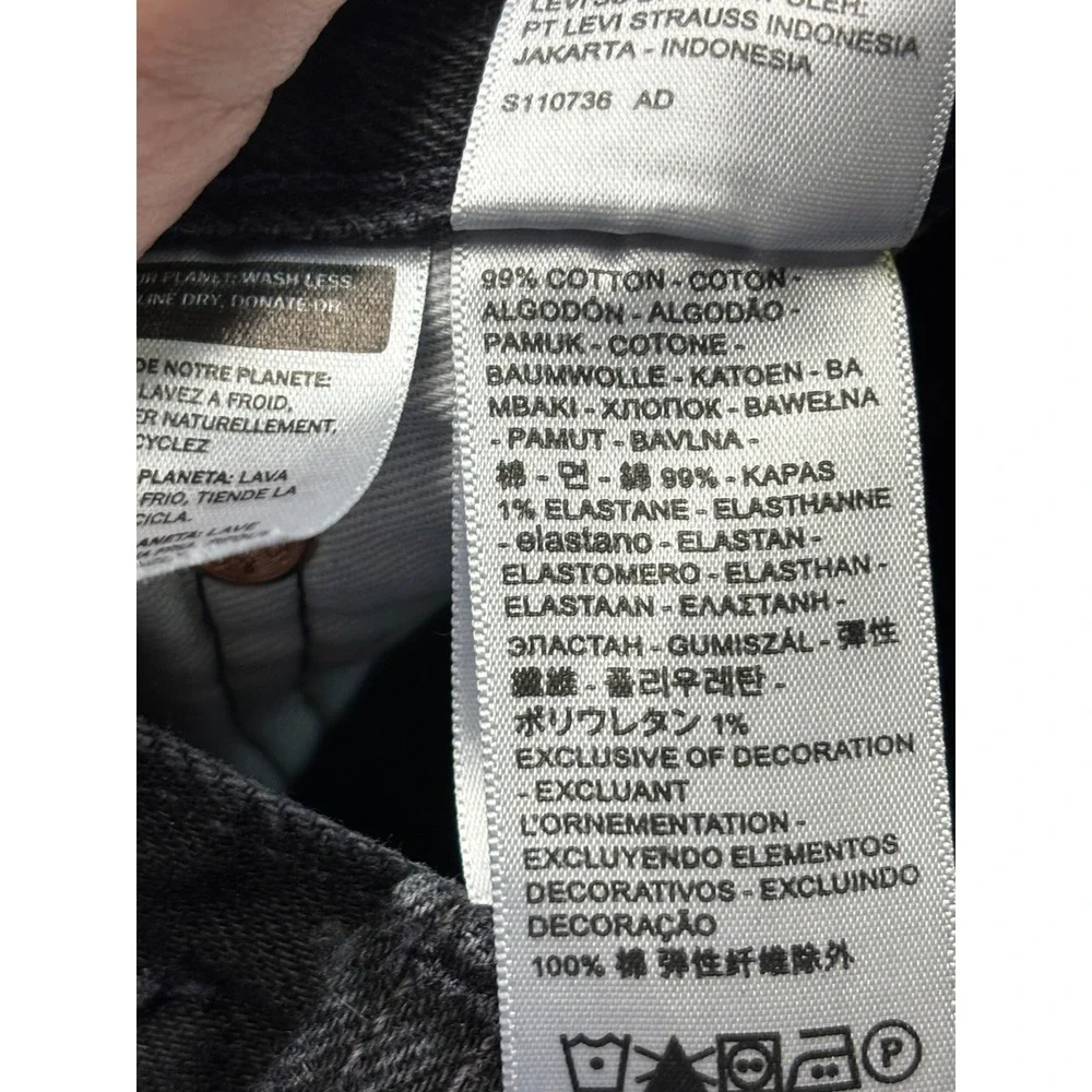 Levis Premium Big E 501 93 Straight Leg Black Jeans‎ Mens W29 L30 79830-0026